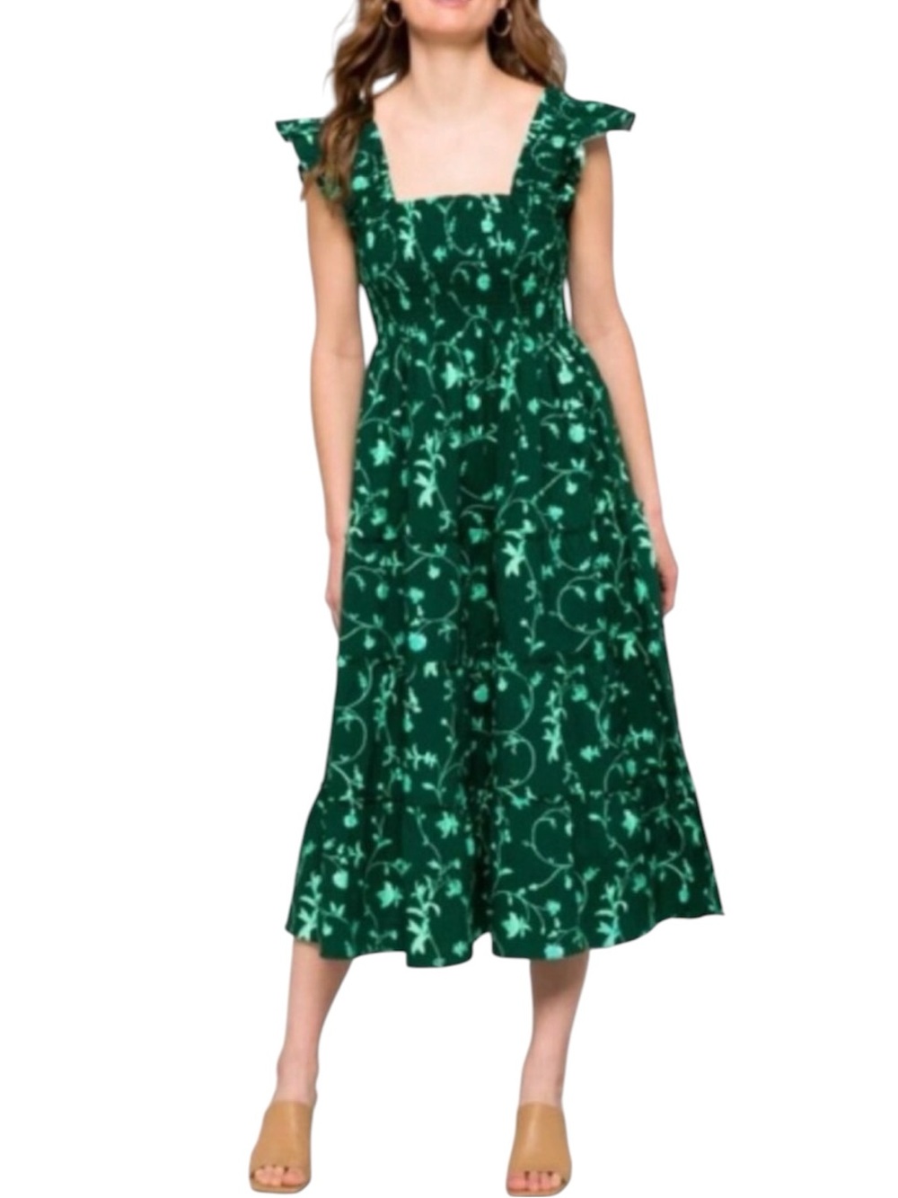 HILL HOUSE HOME | Floral Green Botanical Ellie Nap Dress